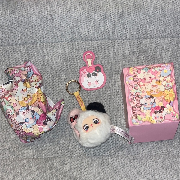 LIILA TOYS TEA PARTY Panda Keychain with Pink and Black